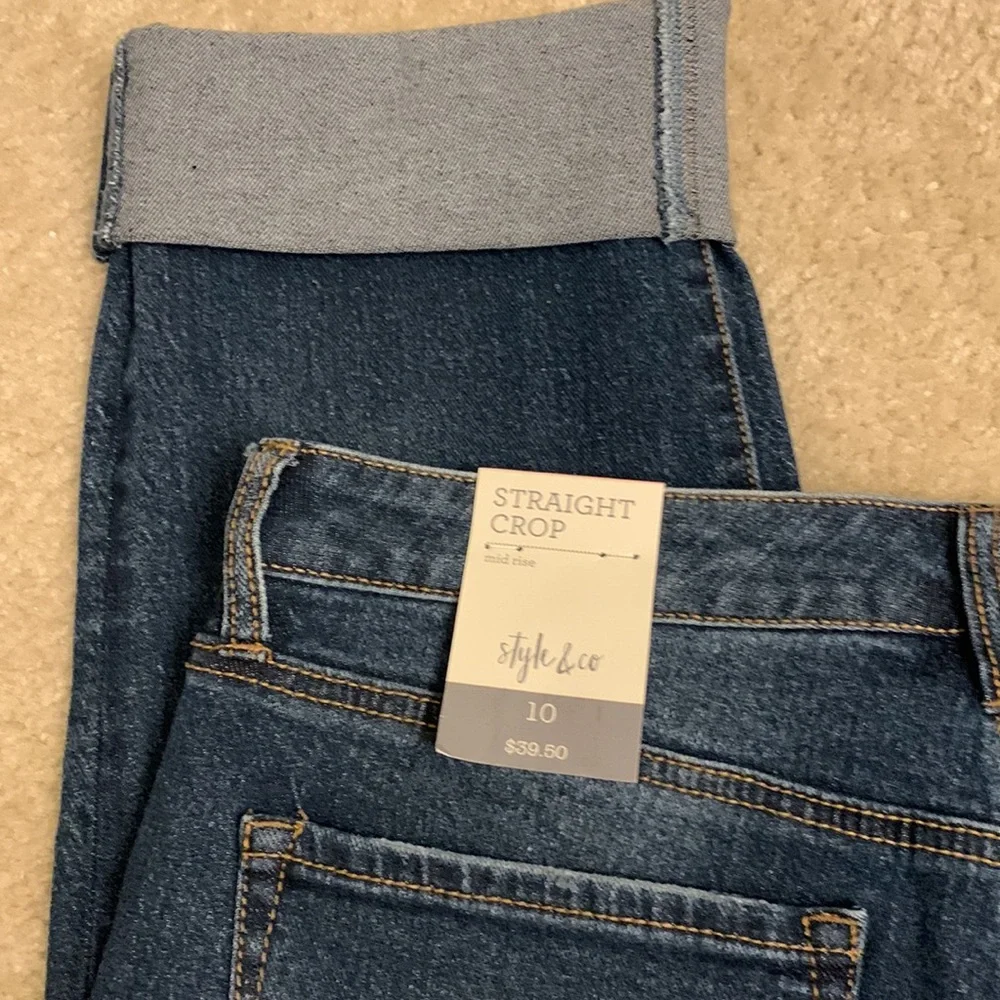Style & Co Straight Crop Mid Rise Jeans - Picture 10 of 12